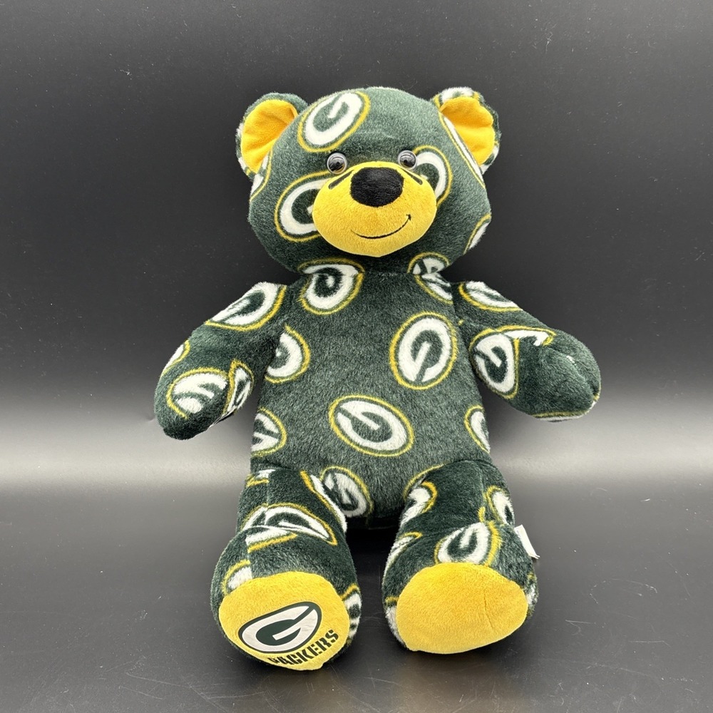 Build-A-Bear Green Bay Packers Teddy Bear NFL Licensed Plush - Clean B-A-B Patch